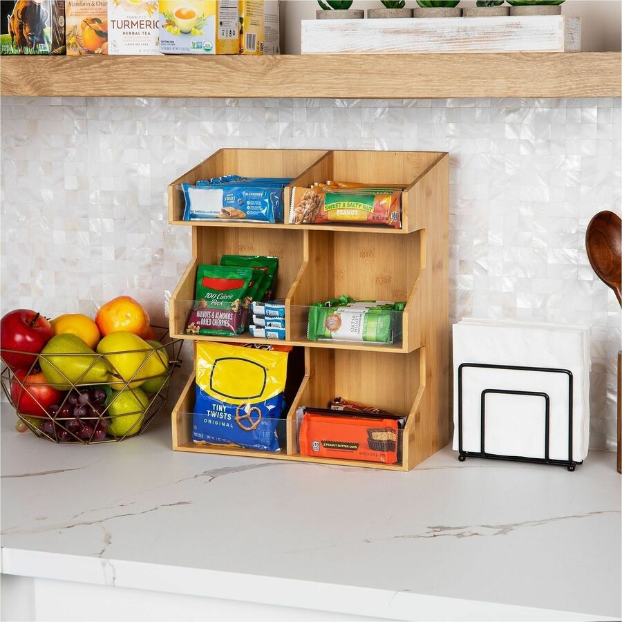 Image of Mind Reader 3T2TWD-BRN Bali 6-Compartment Storage Organizer