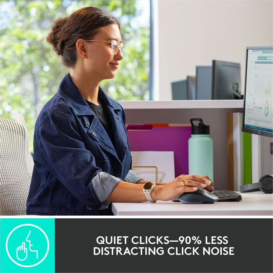 Image of Logitech® MX Keys Combo for Business Wireless Keyboard and Mouse Gen 2, 33 ft Wireless Range, Graphite
