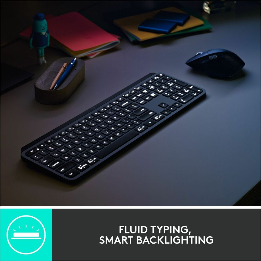 Image of Logitech® MX Keys Combo for Business Wireless Keyboard and Mouse Gen 2, 33 ft Wireless Range, Graphite