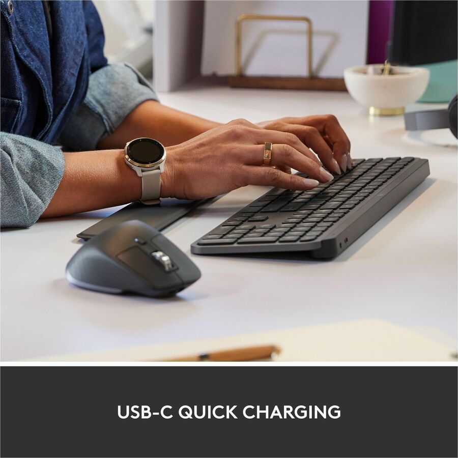Image of Logitech® MX Keys Combo for Business Wireless Keyboard and Mouse Gen 2, 33 ft Wireless Range, Graphite