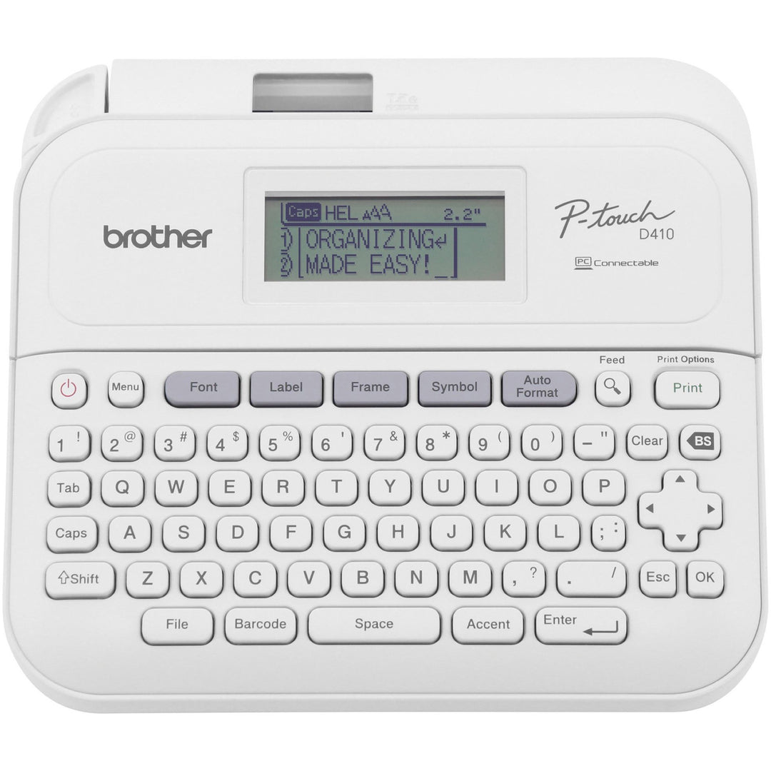 Image of Brother Label Maker,w/Case,20mm/sec,3/4"Labels,7.4"x3.9"12.3",WE