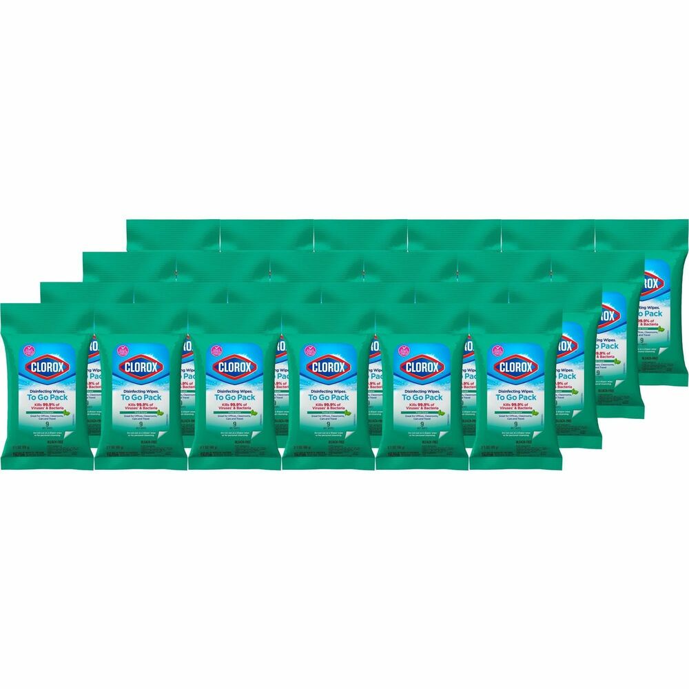 Image of Clorox® To-Go Wipes,Clorox,Fresh Scent,9 Wipes/PK,24PK/CT,WE