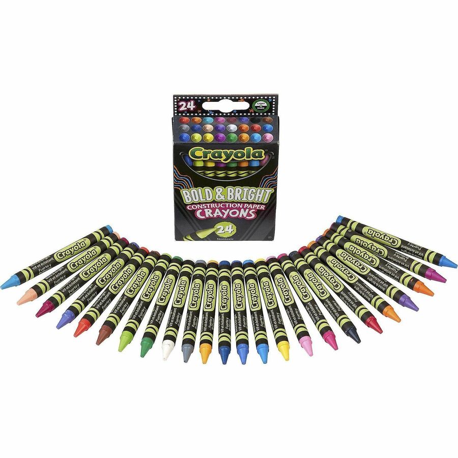 Image of Crayola 523463 Bold & Bright Construction Paper Crayons, 24 Count, For Child, Assorted, 24 / Pack