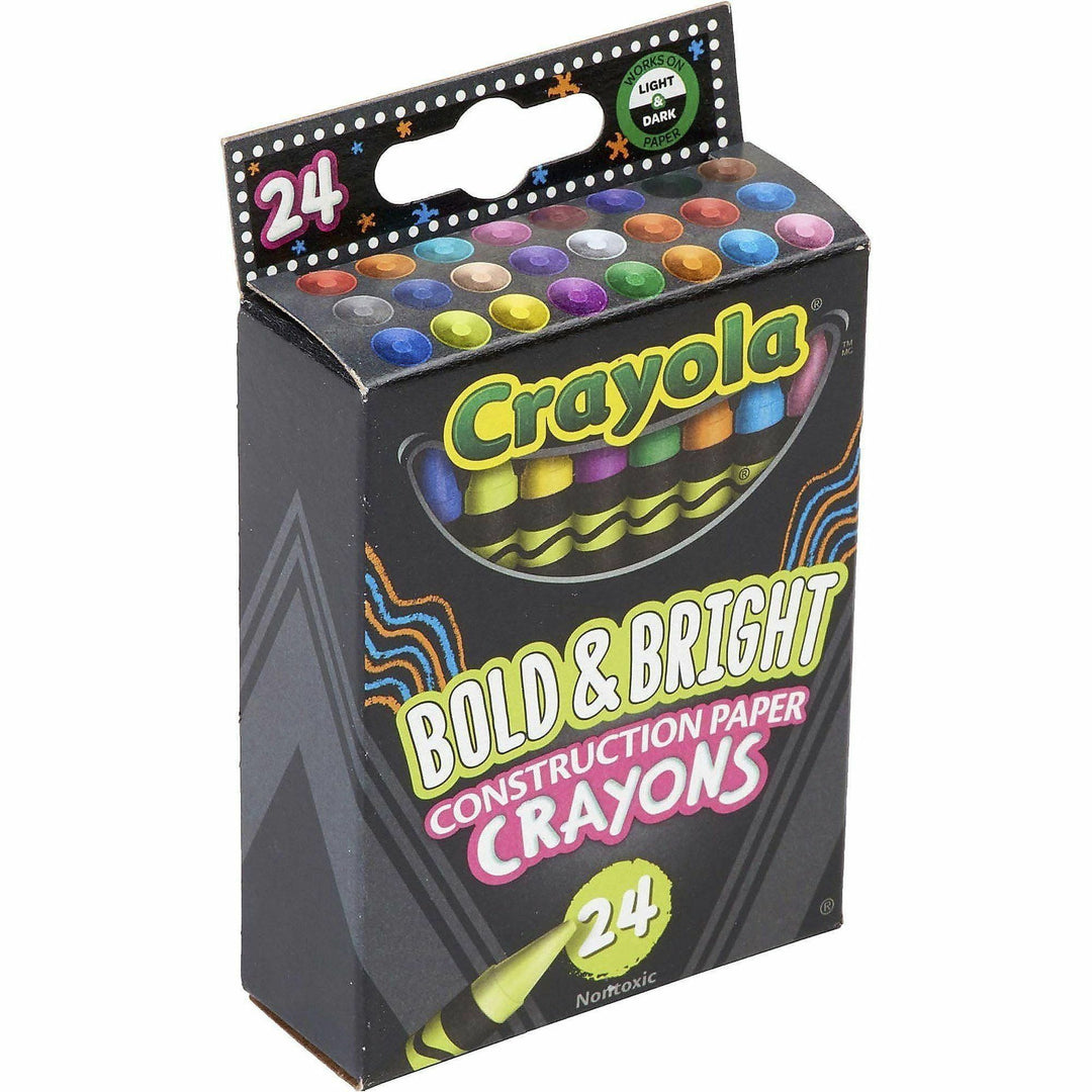 Image of Crayola 523463 Bold & Bright Construction Paper Crayons, 24 Count, For Child, Assorted, 24 / Pack