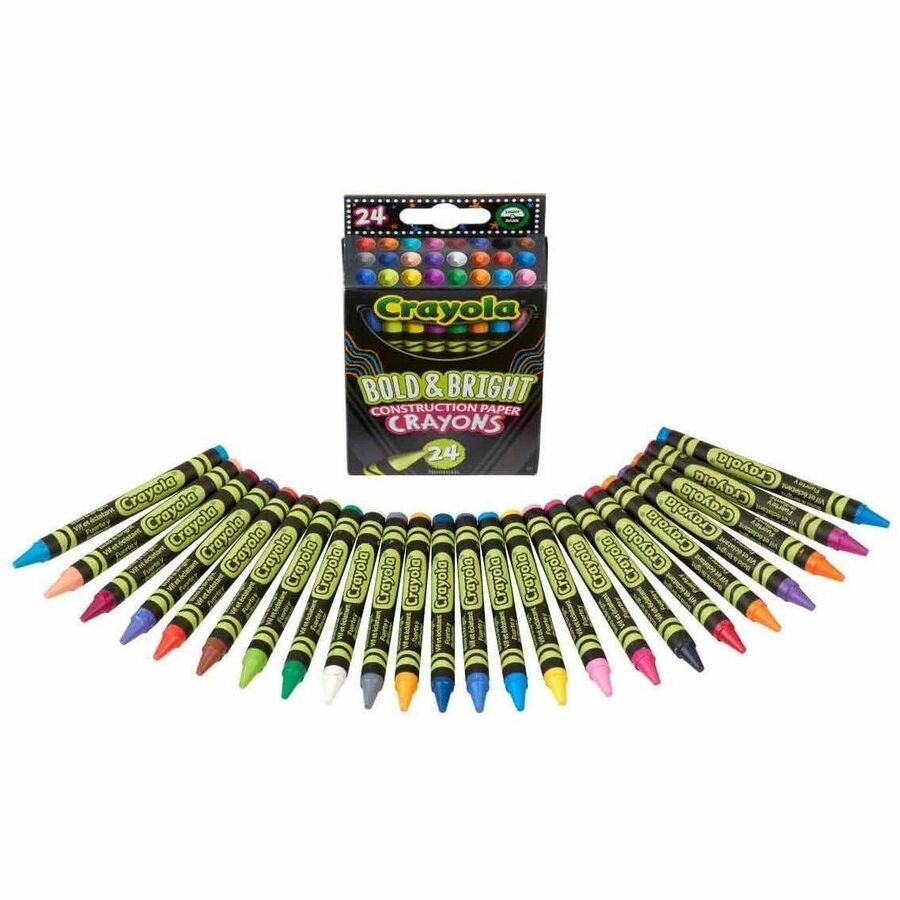 Image of Crayola 523463 Bold & Bright Construction Paper Crayons, 24 Count, For Child, Assorted, 24 / Pack