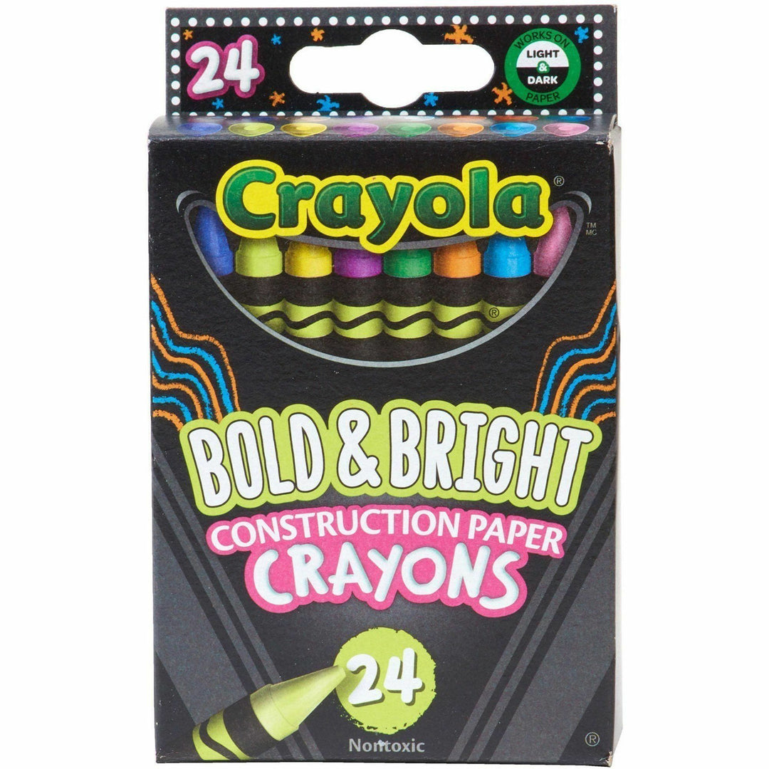 Image of Crayola 523463 Bold & Bright Construction Paper Crayons, 24 Count, For Child, Assorted, 24 / Pack