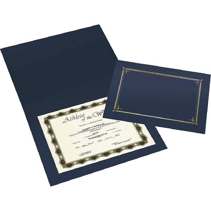 Image of Geographics® Certificate Cover,Linen,GoldFoil,9.75"x6.5",10/PK,AST