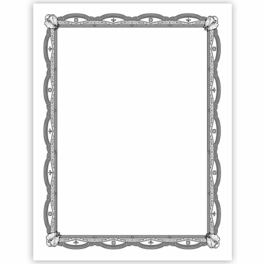 Image of Geographics® Certificate,CardStock,Filigree,SilverFoil,11"x8.5",15/PK,MI