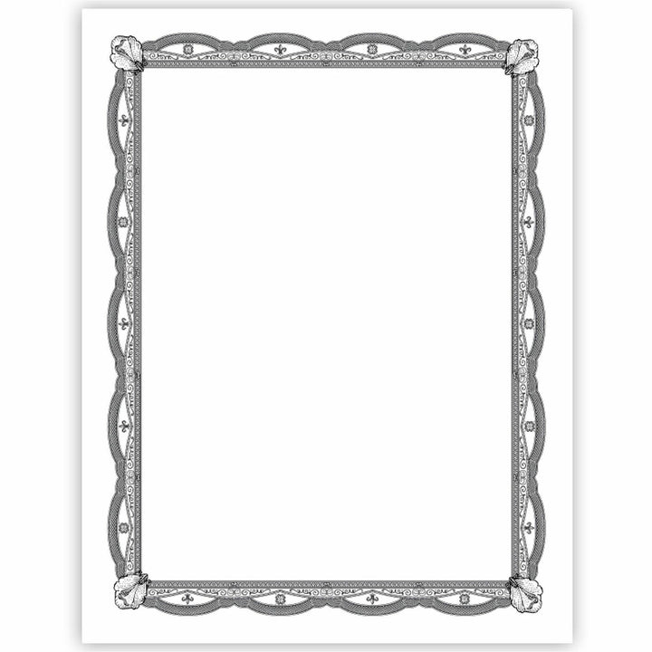 Image of Geographics® Certificate,CardStock,Filigree,SilverFoil,11"x8.5",15/PK,MI