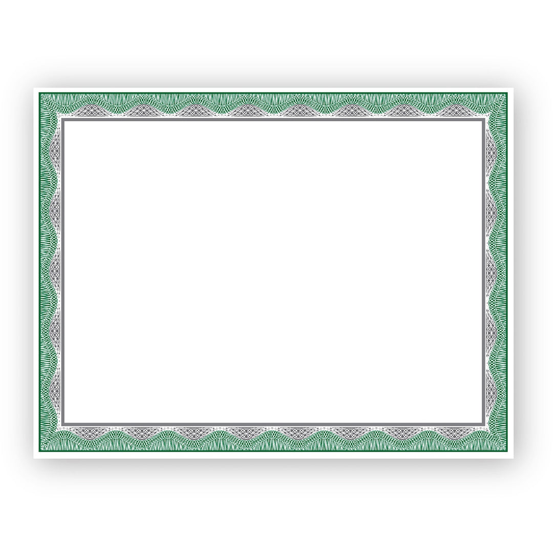 Image of Geographics® Certificate,CardStock,Silver/GreenFoil,11"x8.5",15/PK,MI