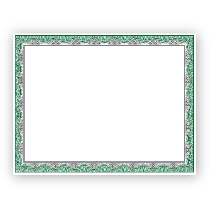 Image of Geographics® Certificate,CardStock,Silver/GreenFoil,11"x8.5",15/PK,MI
