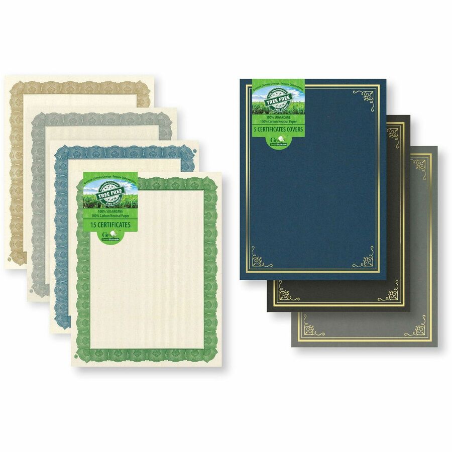 Image of Geographics® Certificate,CardStock,Silver/GreenFoil,11"x8.5",15/PK,MI