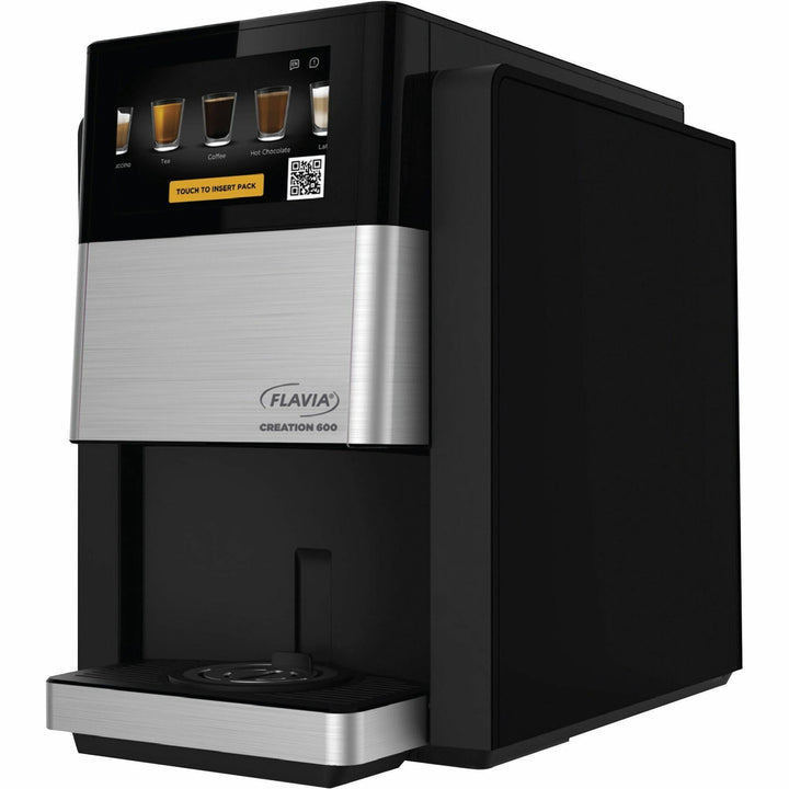Image of Flavia 18000565 Creation 600 Coffee Brewer Machine, 1600 W, 10 fl oz, Single-serve, Frother, Black, Plastic Body, 1 Carton