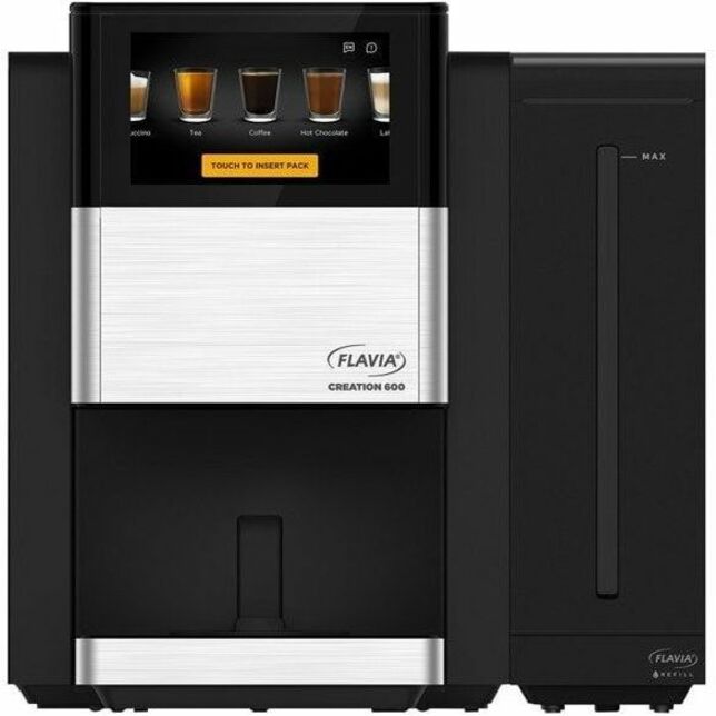 Image of Flavia 18000565 Creation 600 Coffee Brewer Machine, 1600 W, 10 fl oz, Single-serve, Frother, Black, Plastic Body, 1 Carton