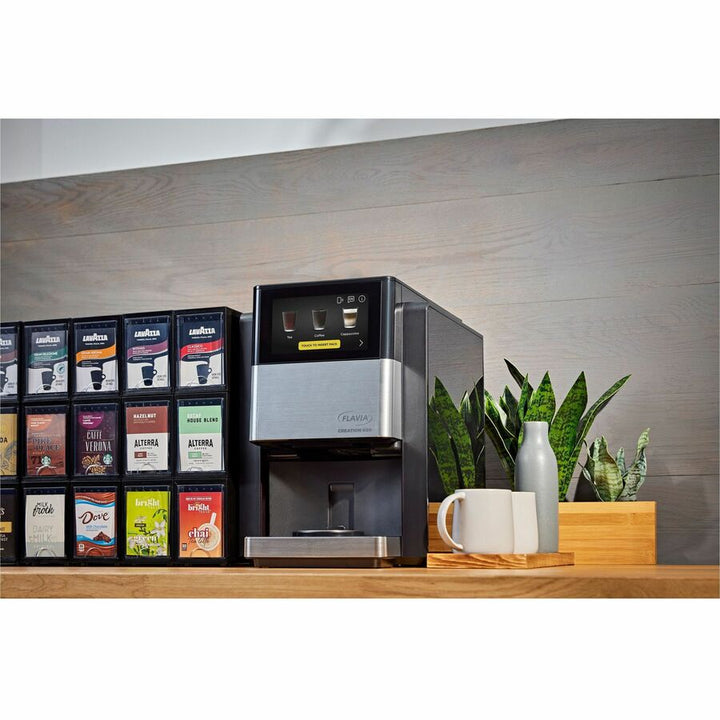 Image of Flavia 18000565 Creation 600 Coffee Brewer Machine, 1600 W, 10 fl oz, Single-serve, Frother, Black, Plastic Body, 1 Carton