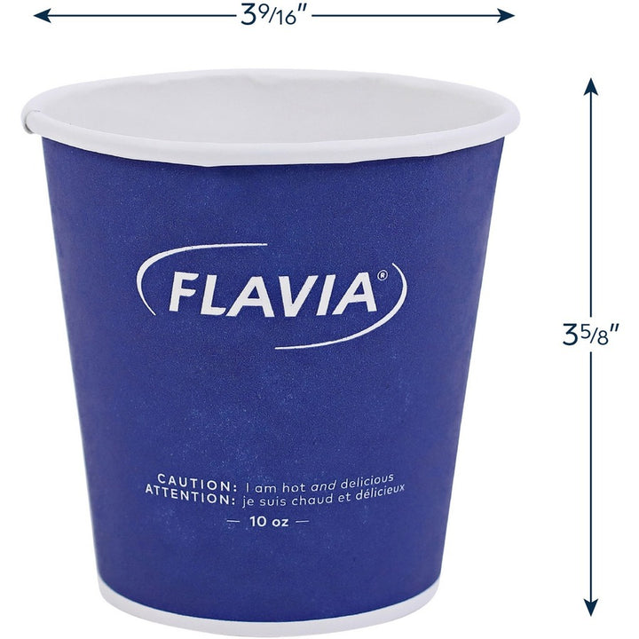 Image of FLAVIA® Hot Beverage Paper Cup 10 oz, FLAVIA Design, Blue, 100/Sleeve, 10 Sleeves/Carton