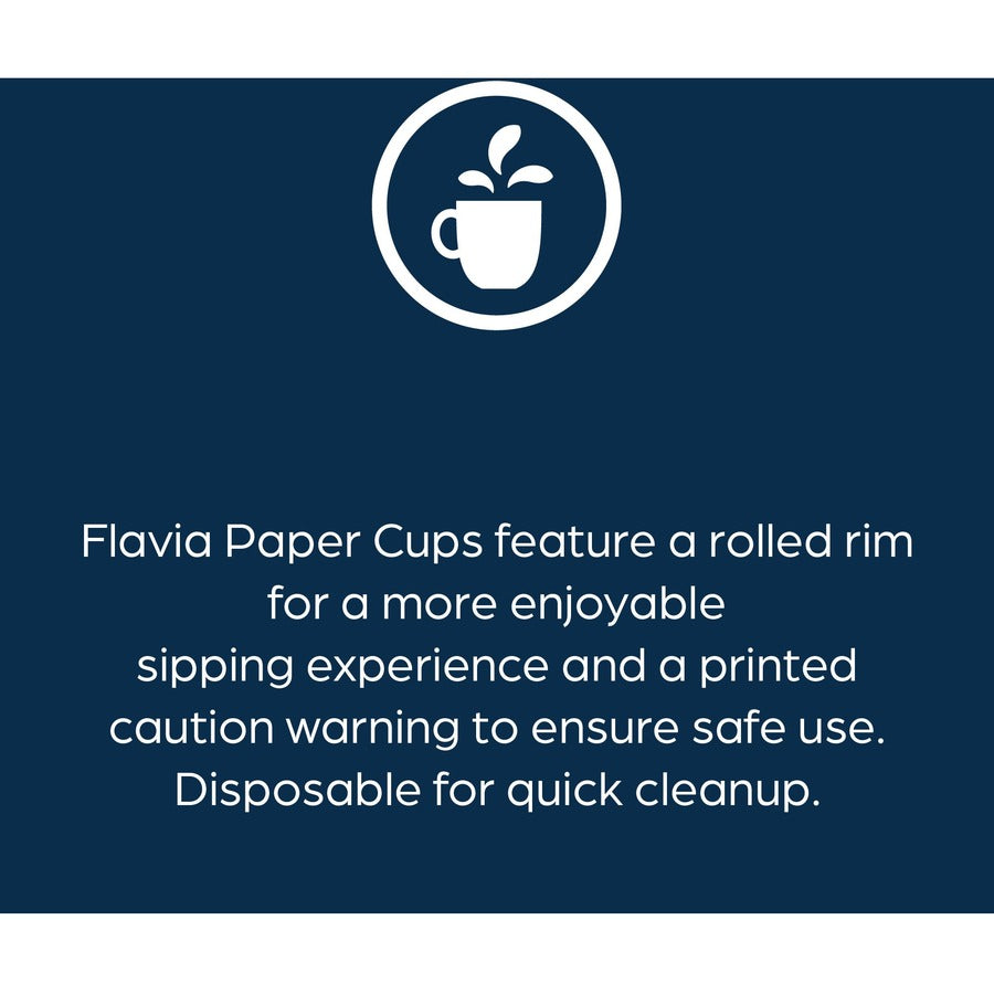 Image of FLAVIA® Hot Beverage Paper Cup 10 oz, FLAVIA Design, Blue, 100/Sleeve, 10 Sleeves/Carton