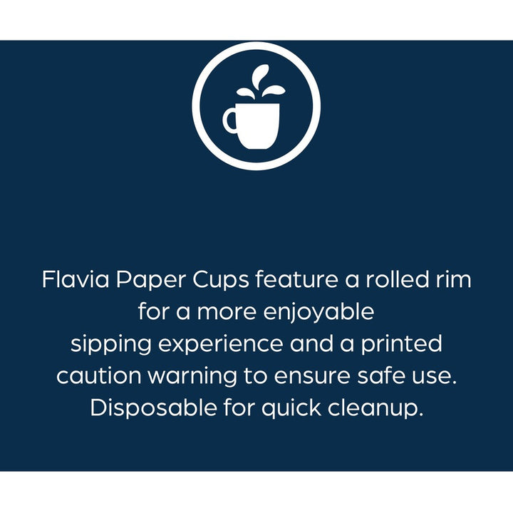 Image of FLAVIA® Hot Beverage Paper Cup 10 oz, FLAVIA Design, Blue, 100/Sleeve, 10 Sleeves/Carton