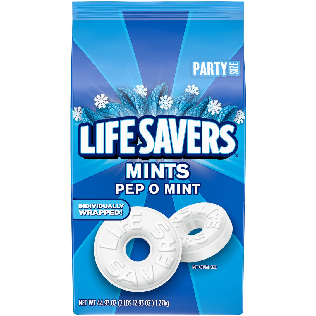 Image of Life Savers 29056 Pep O Mint Hard Candy, Peppermint, Individually Wrapped, 2.81 lb, 1 Each