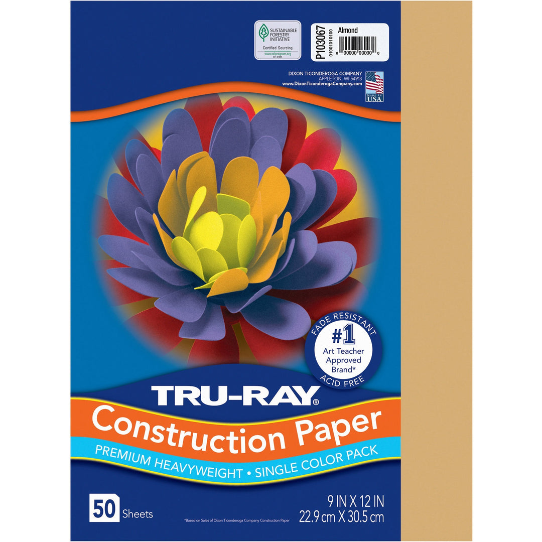 Image of Pacon® Construction Paper, 76 lb, 9"x12", 50/PK, Almond