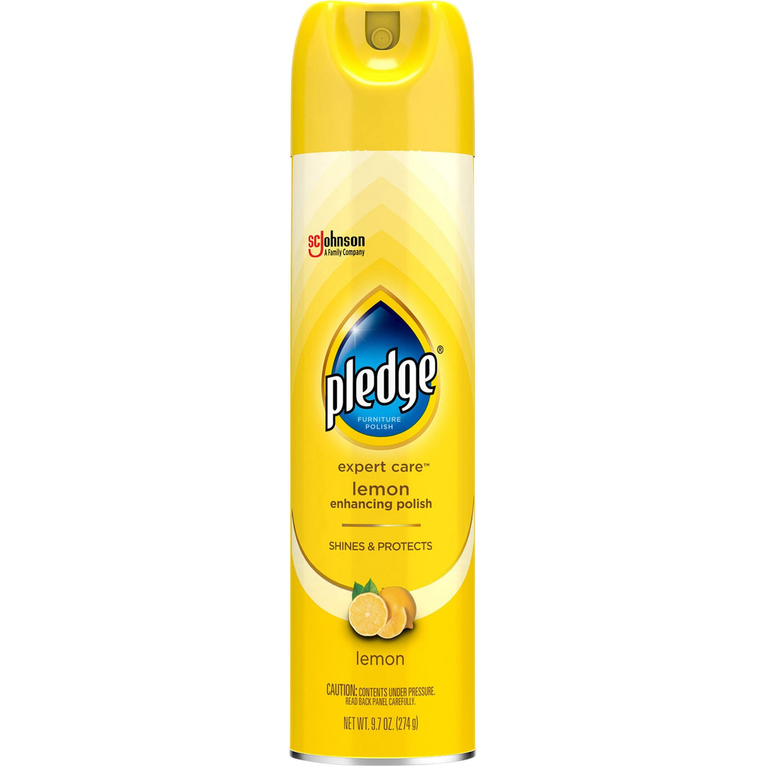 Image of Pledge 336298 Expert Care Enhancing Polish, 9.7 fl oz (0.3 quart), Lemon Scent, Yellow, 1 Each