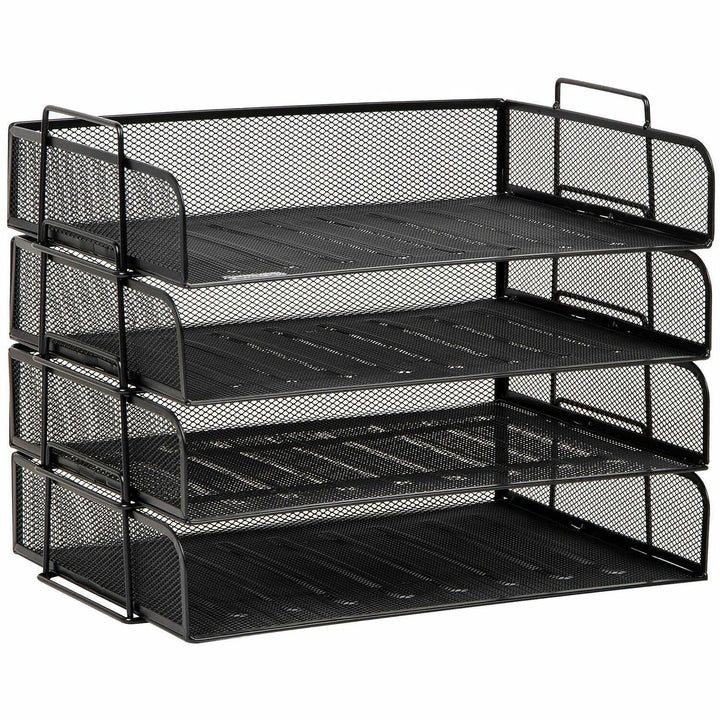 Image of Mind Reader DSTACK4-BLK Tiered Stackable Paper Trays