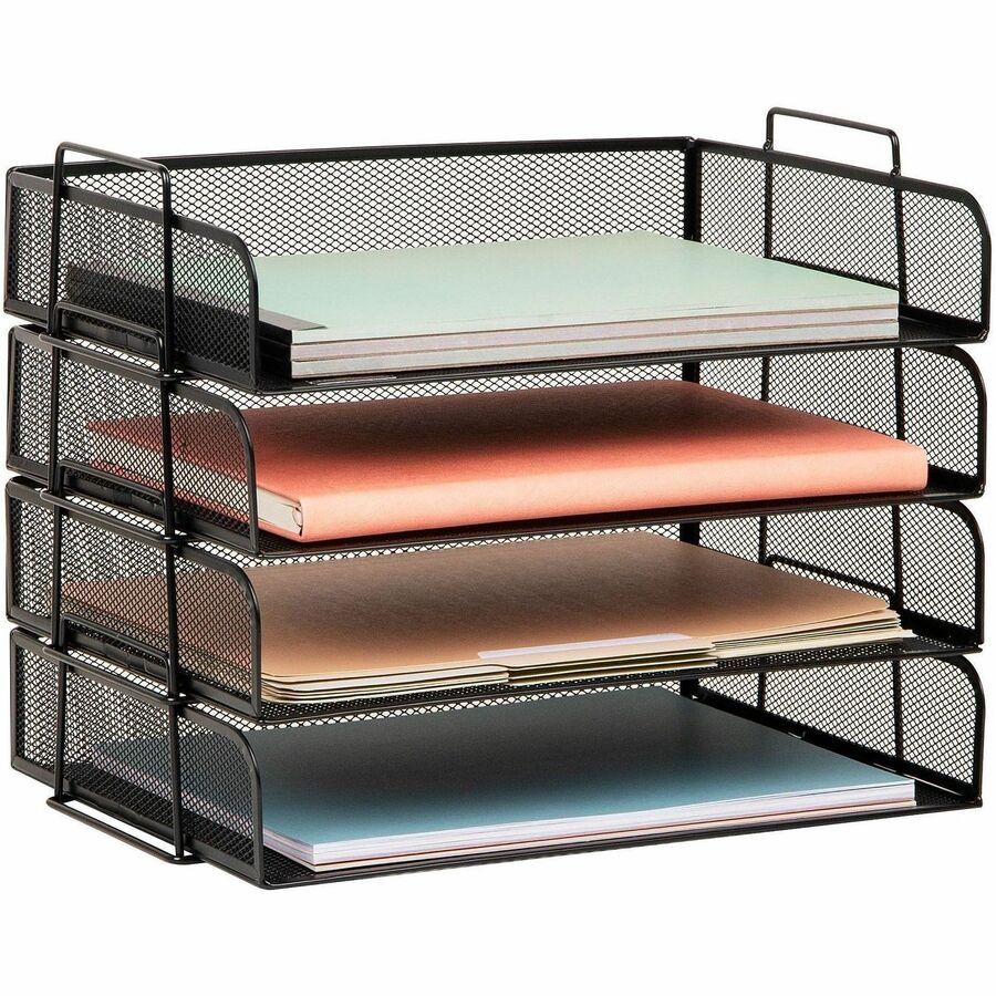 Image of Mind Reader DSTACK4-BLK Tiered Stackable Paper Trays