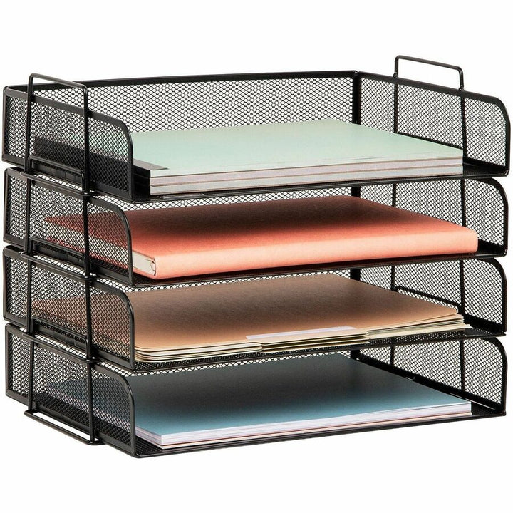 Image of Mind Reader DSTACK4-BLK Tiered Stackable Paper Trays