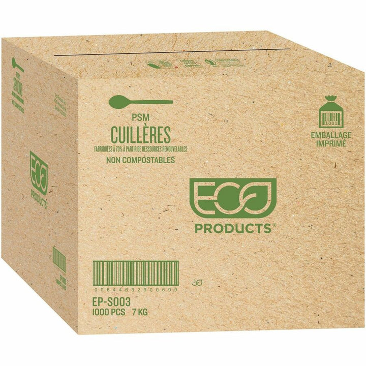 Image of WNA EPS003CT 7" Plant Starch  Spoons, Spoon, Breakroom, Plant Starch, Beige, 50/Pack, 20 / Carton