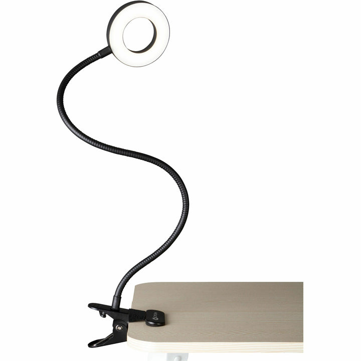 Image of OttLite® Ring Light,Clip-On,Dimmable,Flex Neck,LED,21-1/4"H,BK