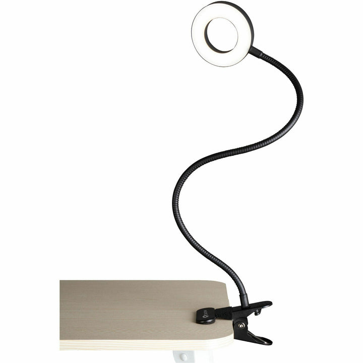 Image of OttLite® Ring Light,Clip-On,Dimmable,Flex Neck,LED,21-1/4"H,BK