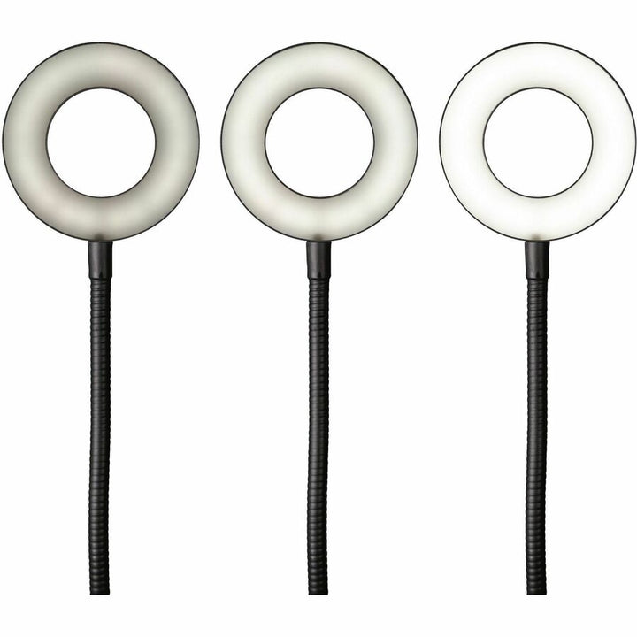 Image of OttLite® Ring Light,Clip-On,Dimmable,Flex Neck,LED,21-1/4"H,BK