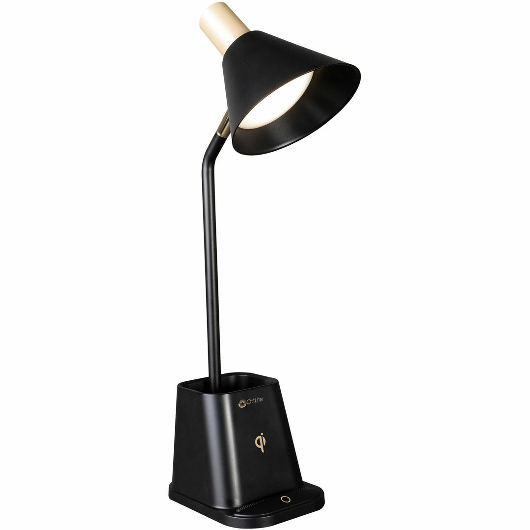 Image of OttLite® Wellness Series Merge LED Desk Lamp with Wireless Charging, 18.25" High, Black