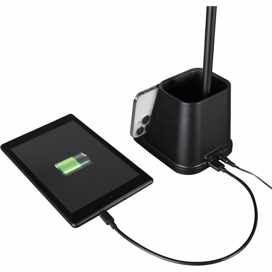Image of OttLite® Wellness Series Merge LED Desk Lamp with Wireless Charging, 18.25" High, Black