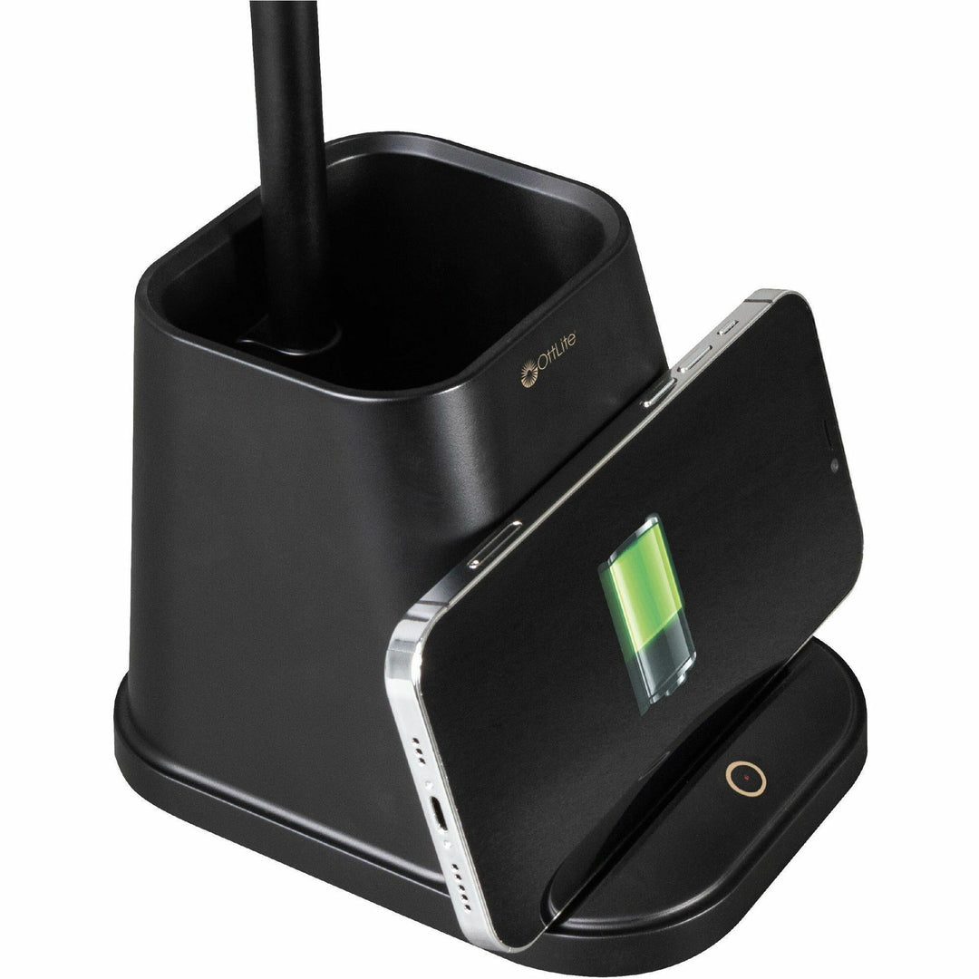 Image of OttLite® Wellness Series Merge LED Desk Lamp with Wireless Charging, 18.25" High, Black