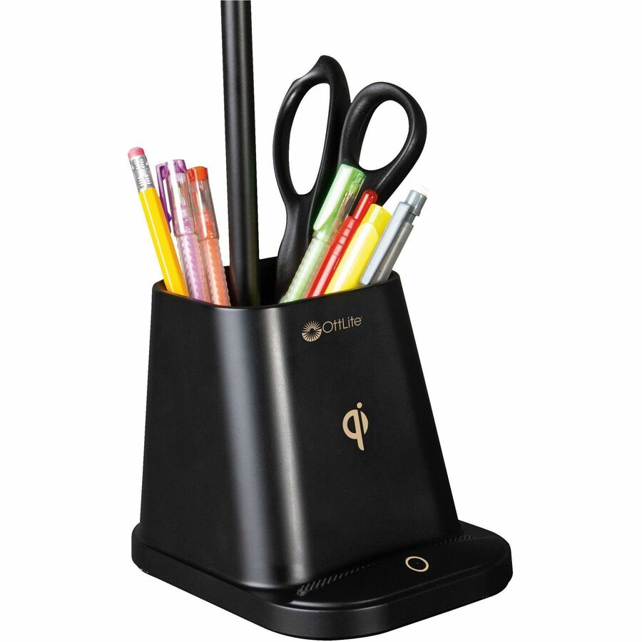 Image of OttLite® Wellness Series Merge LED Desk Lamp with Wireless Charging, 18.25" High, Black