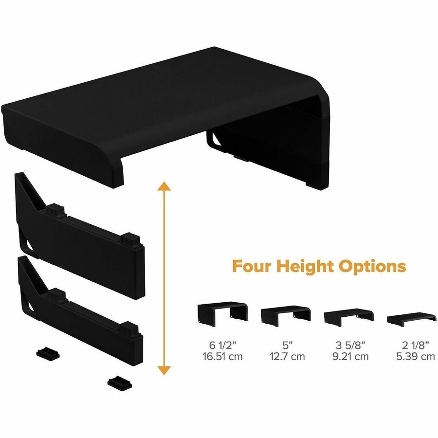 Image of Bostitch® Monitor Stand,Single,Adjustable Height,Cord Channel,BK