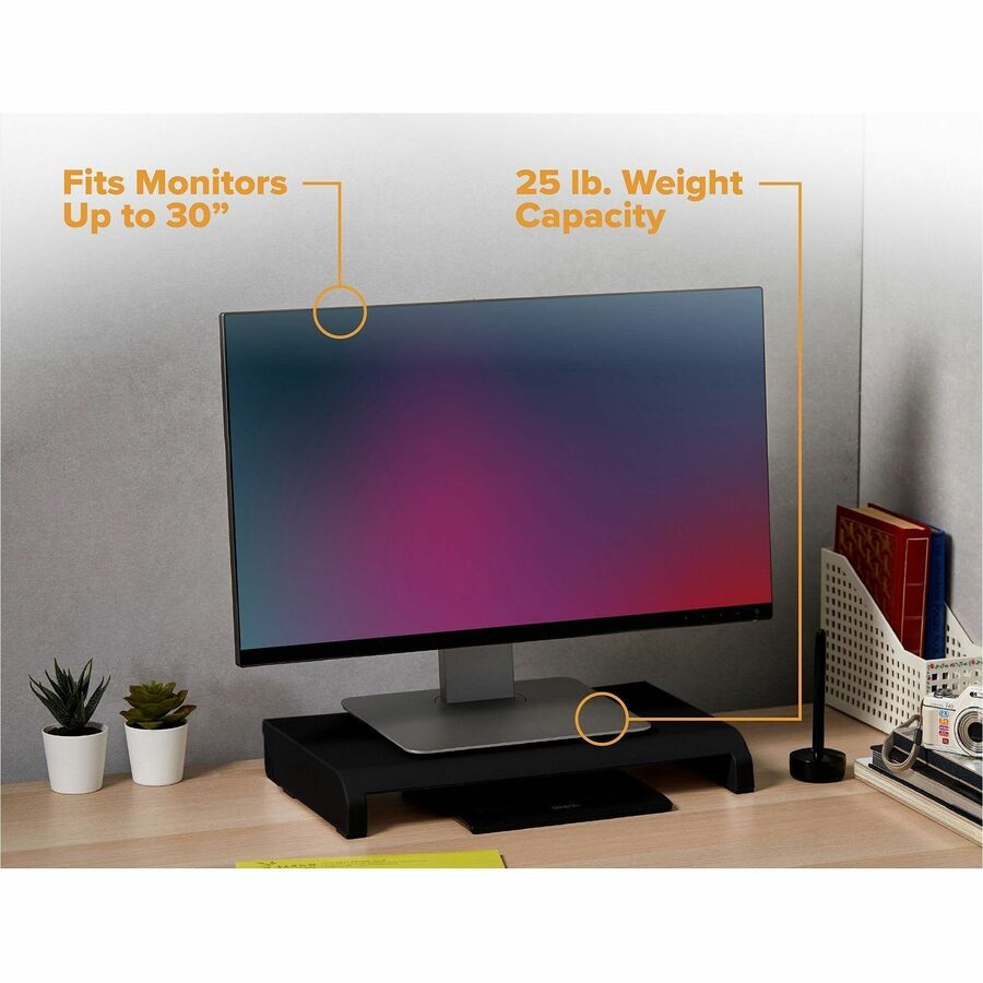 Image of Bostitch® Monitor Stand,Single,Adjustable Height,Cord Channel,BK