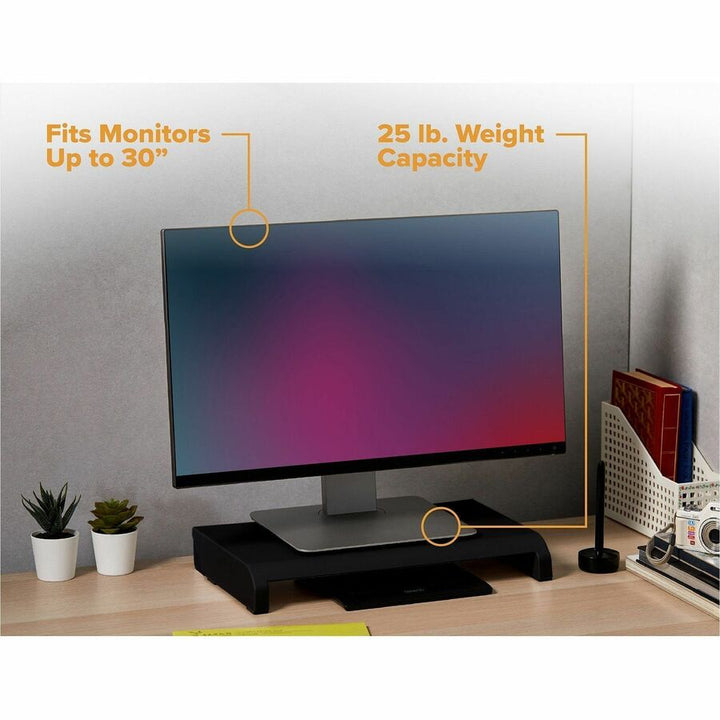 Image of Bostitch® Monitor Stand,Single,Adjustable Height,Cord Channel,BK