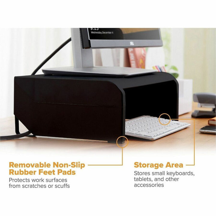 Image of Bostitch® Monitor Stand,Single,Adjustable Height,Cord Channel,BK
