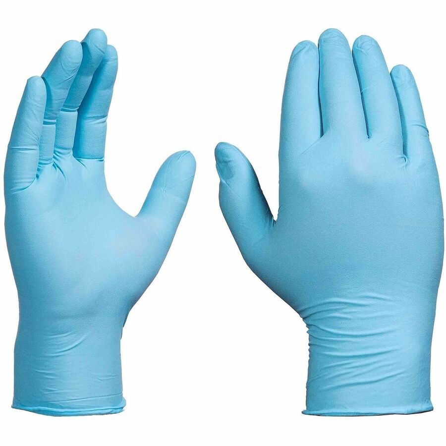 Image of Ammex INPF46100 Gloveworks Blue Nitrile PF Ind LG Gloves