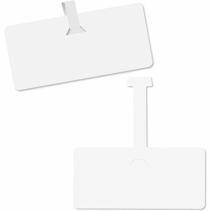 Image of C-Line 87411 Wire Shelf Tags, 3.62" L x 1.50" Width, Strap Fastener, Plastic, White, 10 / Pack