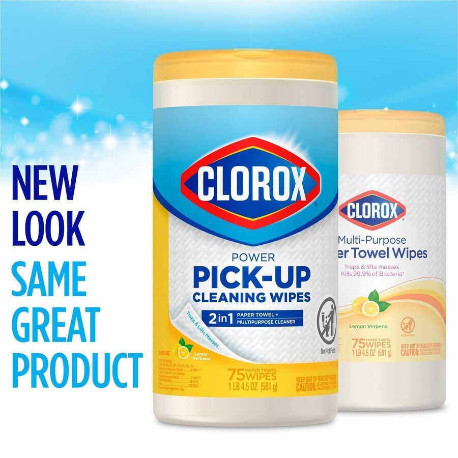 Image of Clorox® Paper Towel Wipes,Multipurpose,LemonVerbena,75Shts,WE