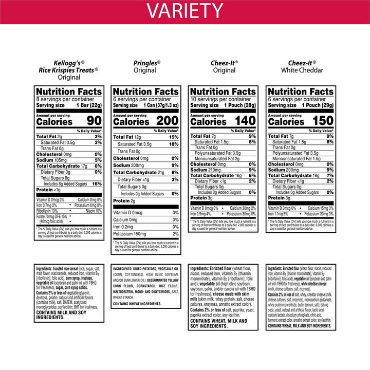 Image of Kellogg's 00149 Snacks Mega Variety Pack, Assorted, 1.88 lb, 30 / Box