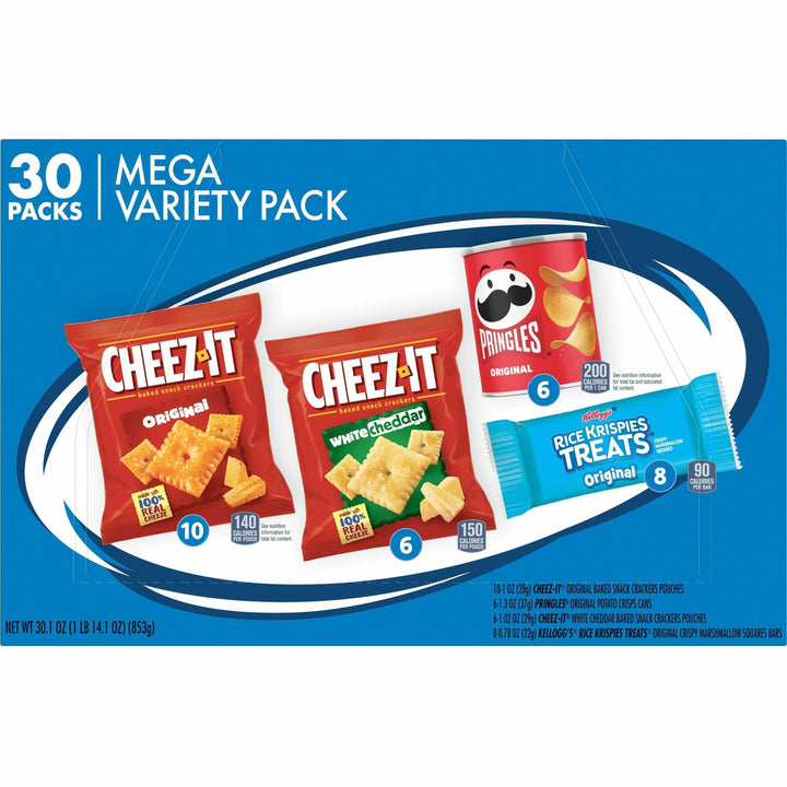 Image of Kellogg's 00149 Snacks Mega Variety Pack, Assorted, 1.88 lb, 30 / Box