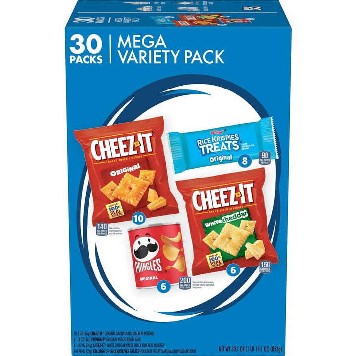 Image of Kellogg's 00149 Snacks Mega Variety Pack, Assorted, 1.88 lb, 30 / Box