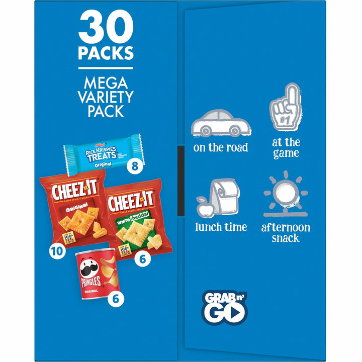 Image of Kellogg's 00149 Snacks Mega Variety Pack, Assorted, 1.88 lb, 30 / Box