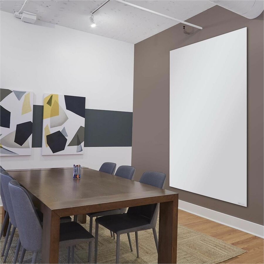 Image of Quartet® InvisaMount Vertical Magnetic Glass Dry-Erase Boards, 48" x 85", White Surface