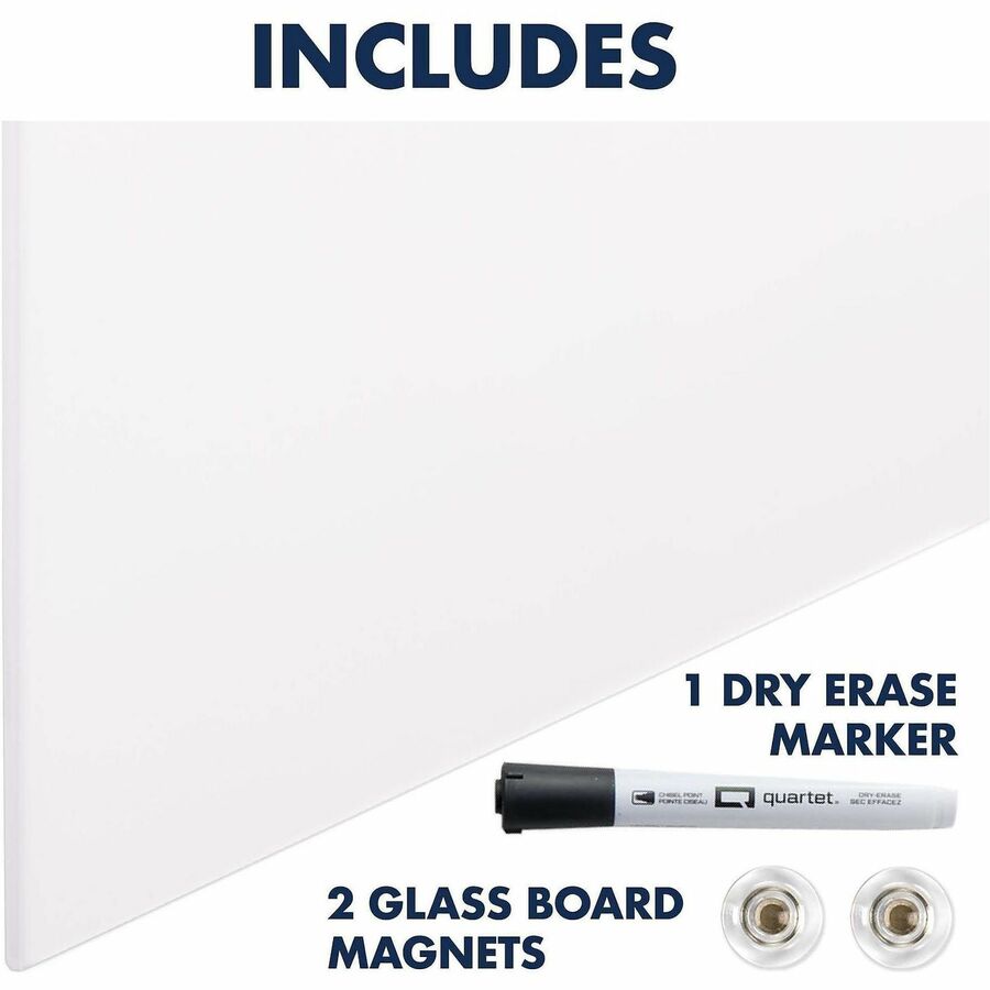 Image of Quartet® InvisaMount Vertical Magnetic Glass Dry-Erase Boards, 48" x 85", White Surface