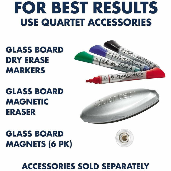 Image of Quartet® InvisaMount Vertical Magnetic Glass Dry-Erase Boards, 48" x 85", White Surface